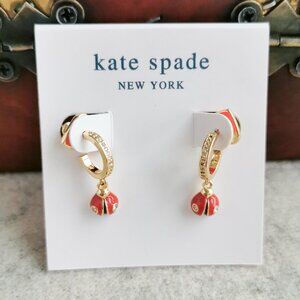 Kate Spade Nature Walk Ladybug Earrings - Gold & Red